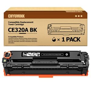 chyumink remanufactured replacement for hp 128a ce320a black toner cartridges use with color cp1523n cp1525nw cm1415fnw cp1525n cm1415fn - 1 pack