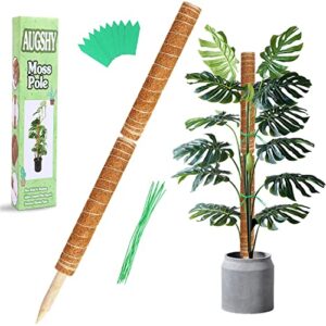 moss pole, augshy 27 inch moss poles - 2pcs 17 inch moss pole for plants monstera indoor climbing plants pole for potted plants indoor