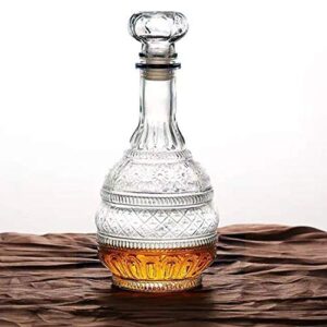 mdluu liquor decanter, glass spirits decanter with airtight stopper, whiskey vodka bourbon decanter bottle for gift, home, bar, party decor, 34oz/1000ml