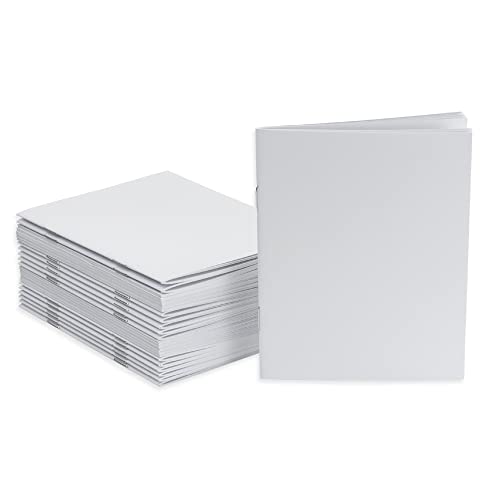 Hygloss Products Blank Books for Journaling, Sketching, Writing and More for Arts and Crafts-Softcover, 24 Pages, 4.25 x 5.5 Inches, 24 Pack, White