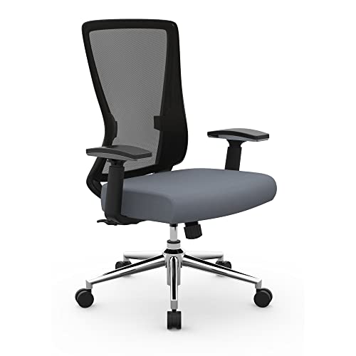 Realspace® Levari Mesh/Vegan Leather Mid-Back Task Chair, Gray/Black