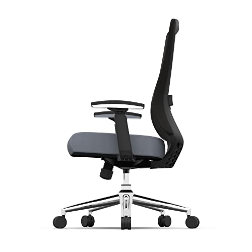 Realspace® Levari Mesh/Vegan Leather Mid-Back Task Chair, Gray/Black