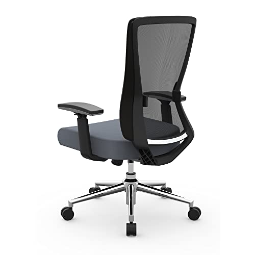 Realspace® Levari Mesh/Vegan Leather Mid-Back Task Chair, Gray/Black