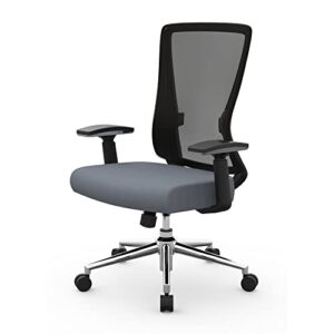 Realspace® Levari Mesh/Vegan Leather Mid-Back Task Chair, Gray/Black