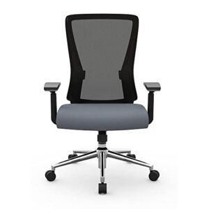 Realspace® Levari Mesh/Vegan Leather Mid-Back Task Chair, Gray/Black