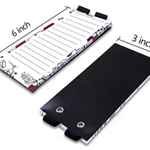 WeLiu Magnetic Notepads with Pen Holder, Magnetic to Do List Notepads, Full Magnetic Back Magnet Memo Pad,5 Pack (6 x 3 Inches)