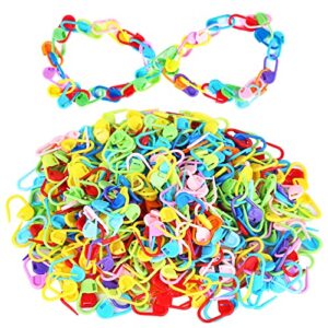 500 pieces colorful knitting markers crochet clips, knitting crochet stitch markers, stitch counter needle clips for knitting diy craft plastic safety pins