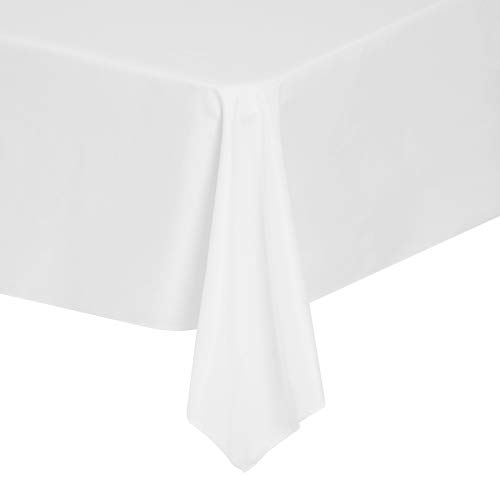 Rectangle Tablecloth 60x120 inch Washable Polyester Fabric Table Cloth for Wedding Party Dining Banquet Decoration（60x120, White）
