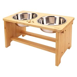 htb elevated dog bowls,raised dog bowl stand with 2 stainless steel bowls,elevated raised dog bowls for large medium small sized dogs