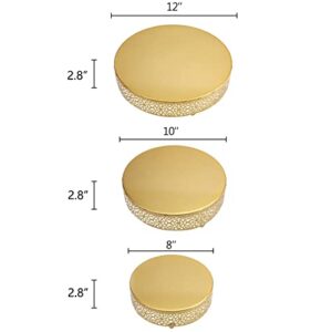 Hedume 3-Piece Cake Stand Set, Round Metal Cake Stands, Dessert Cupcake Pastry Candy Display Plate for Wedding, Event, Birthday Party