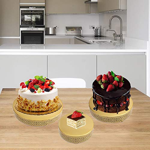 Hedume 3-Piece Cake Stand Set, Round Metal Cake Stands, Dessert Cupcake Pastry Candy Display Plate for Wedding, Event, Birthday Party