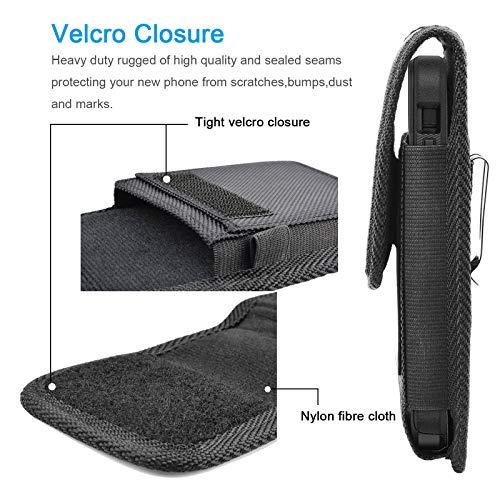 Tiflook Phone Holster for Motorola Moto G Power 2022 G Stylus 5G G Pure G Play G Fast G7 Power G7 Play G7 Plus G6 E 2020 E6 Z4 Z3 Nylon Cell Phone Pouch Belt Holder Carrying Case with Clip Loop, Black