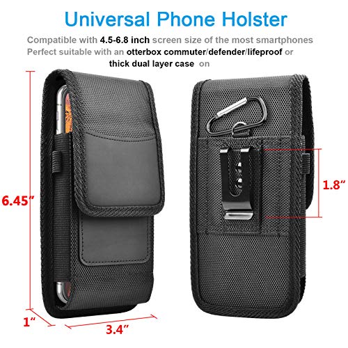 Tiflook Phone Holster for Motorola Moto G Power 2022 G Stylus 5G G Pure G Play G Fast G7 Power G7 Play G7 Plus G6 E 2020 E6 Z4 Z3 Nylon Cell Phone Pouch Belt Holder Carrying Case with Clip Loop, Black