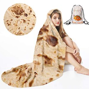 admitrack tortilla wrap blanket,burritos round wrap blanket,tortilla throw blanket,funny realistic food round blanket,novelty burritos throw blanket for adults&kids