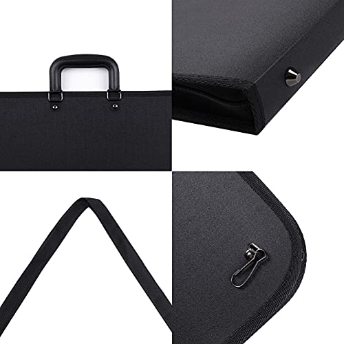 1st Place Products Professional Art Portfolio Case - 24 x 36 Inches - Light Weight & Durable - Shoulder Strap & Handle Options - Three Inside Pockets - Water Resistant - Documents Posters Monitors