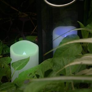 Color Changing Outdoor Flameless Pillar Candles Remote Waterproof Battery Operated Electric LED Candle Set for Gift Home Party Wedding Supplies Garden Halloween Christmas Decoration, 2 Pack, 3” x 8”