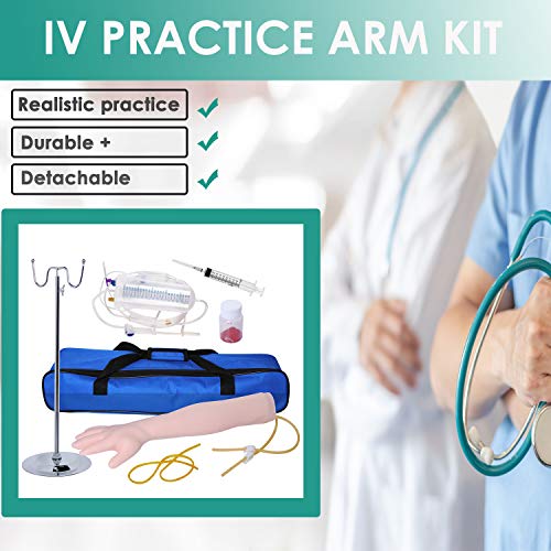 Phlebotomy Practice Kit,Venipuncture Practice Arm,IV Practice Arm Kit for Nurses Practice & Training, IV Starter Kit,Medical Educational Training Teaching Model