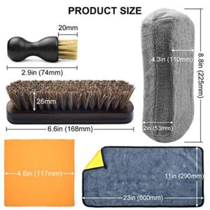 Leather Cleaning and Care Tool Kit, Used with Leather Seat Cleaner and Conditioner for Vinyl and Leather Auto Interior, Seats, Furniture, Apparel and Bags, Car Seat Cleaning Brushes, 5PCS Set