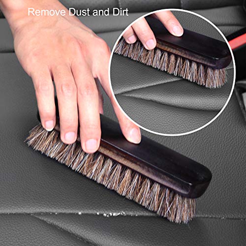 Leather Cleaning and Care Tool Kit, Used with Leather Seat Cleaner and Conditioner for Vinyl and Leather Auto Interior, Seats, Furniture, Apparel and Bags, Car Seat Cleaning Brushes, 5PCS Set