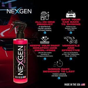 Nexgen Quick Detail Spray — All-in-One Spot Removal, Clay Bar Lubrication, Instant Detailing — Professional-Grade Cleaner for Cars, RVs, Motorcycles, Boats, and ATV’s — 8oz Bottle