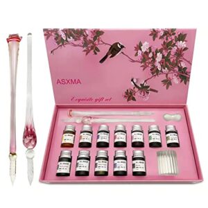 asxma new calligraphy glass pen set .writing, drawing, calligraphy, great for gift giving.
