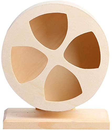 XINGFENSIFNE Hamster Exercise Wheel Silent Spinner with a Shield and Disassemble Base, Wooden Running Wheel for Syrian Hamster, Dwarf Hamster,Mice,Guinea Pigs and Other Small Animals, 6 inch