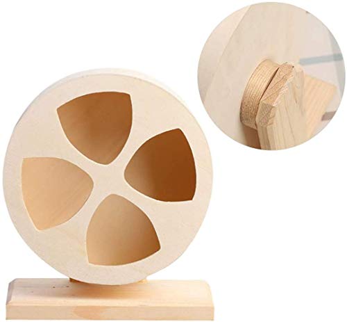 XINGFENSIFNE Hamster Exercise Wheel Silent Spinner with a Shield and Disassemble Base, Wooden Running Wheel for Syrian Hamster, Dwarf Hamster,Mice,Guinea Pigs and Other Small Animals, 6 inch