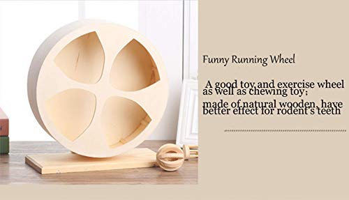 XINGFENSIFNE Hamster Exercise Wheel Silent Spinner with a Shield and Disassemble Base, Wooden Running Wheel for Syrian Hamster, Dwarf Hamster,Mice,Guinea Pigs and Other Small Animals, 6 inch