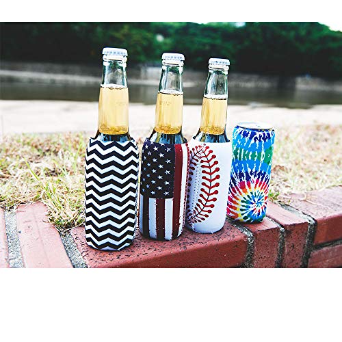 Heyah 4 Pack 12oz Slim Beer Can Cooler Sleeves, Neoprene Beer Can Cooler Bulk, Collapsible Insulators Cooler Cover Fits for White Claw/Spiked Seltzer and More