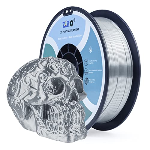 ZIRO Silk PLA Filament 1.75mm,3D Printer Filament PLA Silky Series 1.75mm 1KG(2.2lbs),Silver