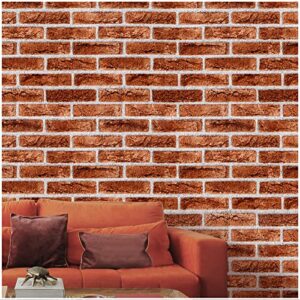 bofeifs brick wallpaper peel and sbofeifs brick wallpaper peel and stick decorative paper self-adhesive sticker for home apartment wall fireplace christmas decor（red） 17.7 x 118 inches