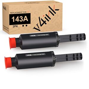 v4ink compatible 143a 143ad toner reload kit replacement for hp 143a w1143a 143ad w1143ad black for use in hp neverstop laser 1001nw mfp 1202w 1202nw 1201n 1001 1202 1201 printer (with chip, 2 packs)