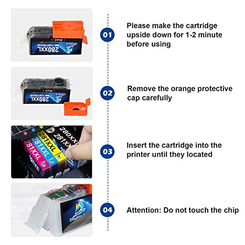 DOUBLE D 280 PGBK Ink Cartridge Compatible Replacement for Canon PGI-280 XXL PGI-280XXL PGBK for PIXMA TR7520 TR8520 TR8620 TS6120 TS6220 TS8120 TS8220 TS9120 TS9520 TS9521C TS702 (PGBK, 3 Pack)