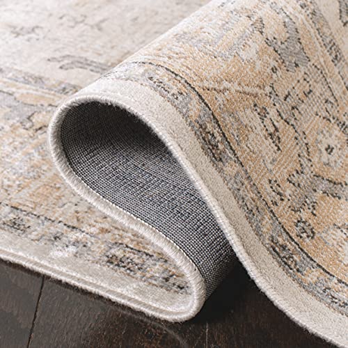 Safavieh Atlas Collection 2'7" x 4' Camel/Stone ATL976C Vintage Oriental Distressed Viscose Accent Rug