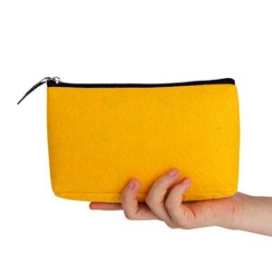 Mr. Pen- Pencil Case, Pencil Pouch, 2 Pack, Yellow and Blue, Felt Fabric Pencil Case, Pen Bag, Pencil pouch Small, Pen Case, School Supplies, Pencil Case, Pencil Bags, Pencil Pouches with Zipper