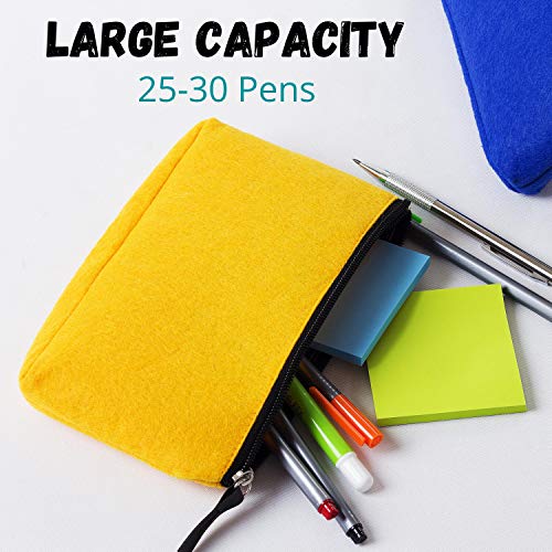Mr. Pen- Pencil Case, Pencil Pouch, 2 Pack, Yellow and Blue, Felt Fabric Pencil Case, Pen Bag, Pencil pouch Small, Pen Case, School Supplies, Pencil Case, Pencil Bags, Pencil Pouches with Zipper