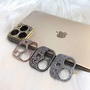 GSRYPC 2 Pack Glitter Camera Lens Cover Protector for iPhone 11/iPhone 12 Mini,Metal Bling Diamond Camera Lens Cover Sticker Protector (iPhone 11/iPhone 12 Mini -Rose Gold)