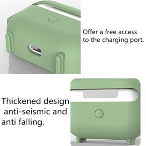 Protective Soft Silicone Cartoon Radio Funny Case for AirPods Pro Cute Fashion Shockproof Cool Design Skin Case with Ring Carabiner(Green)