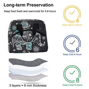 Travel Insulated Lunch Bag Adult - Ethnic Elephant Lunch Bags for Women Men Lunch Tote Reusable Meal Prep Lunch Box Cooler Bag