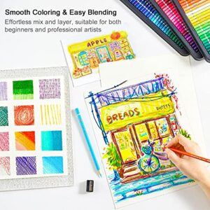 Shuttle Art 180 Colored Pencils, Soft Core Coloring Pencils Set with 4 Sharpeners, Professional Color Pencils for Artists Kids Adults Coloring Sketching and Drawing