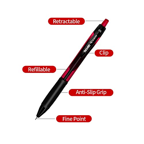 MyLifeUNIT Gel Pens, Black Fine Point Gel Pen for Super Smooth Writing, 0.5mm Retractable Pens with Quick-Drying Ink, Innovated Tip Tech (12 Pack)