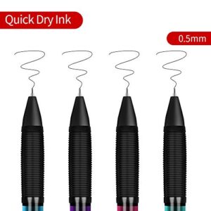 MyLifeUNIT Gel Pens, Black Fine Point Gel Pen for Super Smooth Writing, 0.5mm Retractable Pens with Quick-Drying Ink, Innovated Tip Tech (12 Pack)