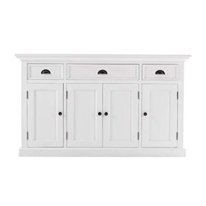 novasolo halifax mahogany wood buffet with 4 doors 3 drawers in white