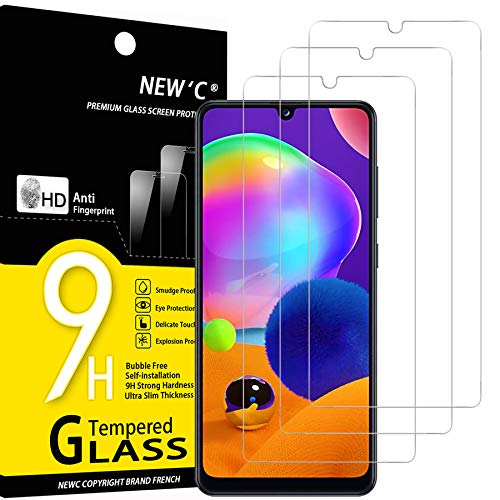 NEW'C [3 Pack] Designed for Samung Galaxy A31 / Galaxy A32 Screen Protector Tempered Glass, Case Friendly Ultra Resistant