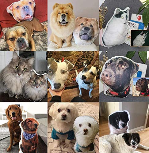 Custom Dog Cat Pillow Personalized Pet Photo Molding 3D Shaped Pillow, Duplex Printing Shaped Pillow Creative Gifts 20''