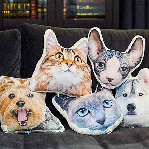 Custom Dog Cat Pillow Personalized Pet Photo Molding 3D Shaped Pillow, Duplex Printing Shaped Pillow Creative Gifts 20''