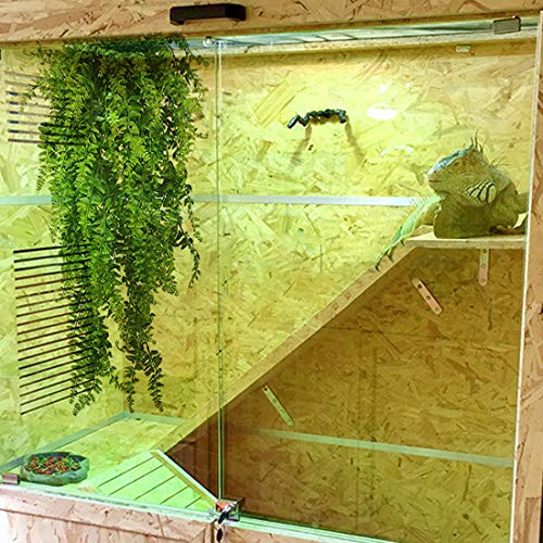 PINVNBY Bearded Dragon Tank Accessories,Reptile Plants Hanging Climbing,Lizards Habitat Natural Seagrass Hammock and Artificial Bendable Vines Branch for Chameleon Geckos Snake and Hermit Crabs