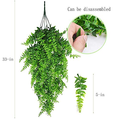 PINVNBY Bearded Dragon Tank Accessories,Reptile Plants Hanging Climbing,Lizards Habitat Natural Seagrass Hammock and Artificial Bendable Vines Branch for Chameleon Geckos Snake and Hermit Crabs