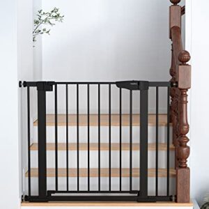 Mom's Choice Awards Winner-Cumbor 29.7"-40.6" Width Pressure or Hardware Mounted Auto Close Safety Baby Gate, Durable Extra Wide Dog Gate for Stairs, Doorways, Easy Walk Thru Pet Gate for House