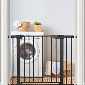 Mom's Choice Awards Winner-Cumbor 29.7"-40.6" Width Pressure or Hardware Mounted Auto Close Safety Baby Gate, Durable Extra Wide Dog Gate for Stairs, Doorways, Easy Walk Thru Pet Gate for House